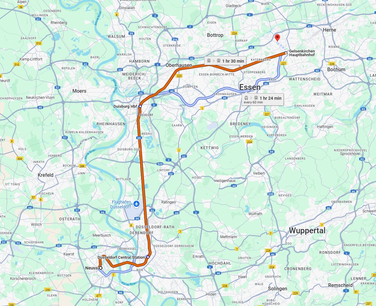 Anreise von Neuss Zu Gelsenkirchen Über 