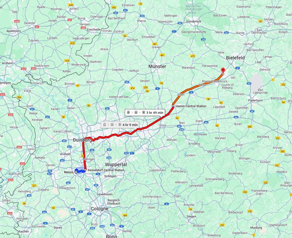Anreise von Neuss Zu Gütersloh Über 