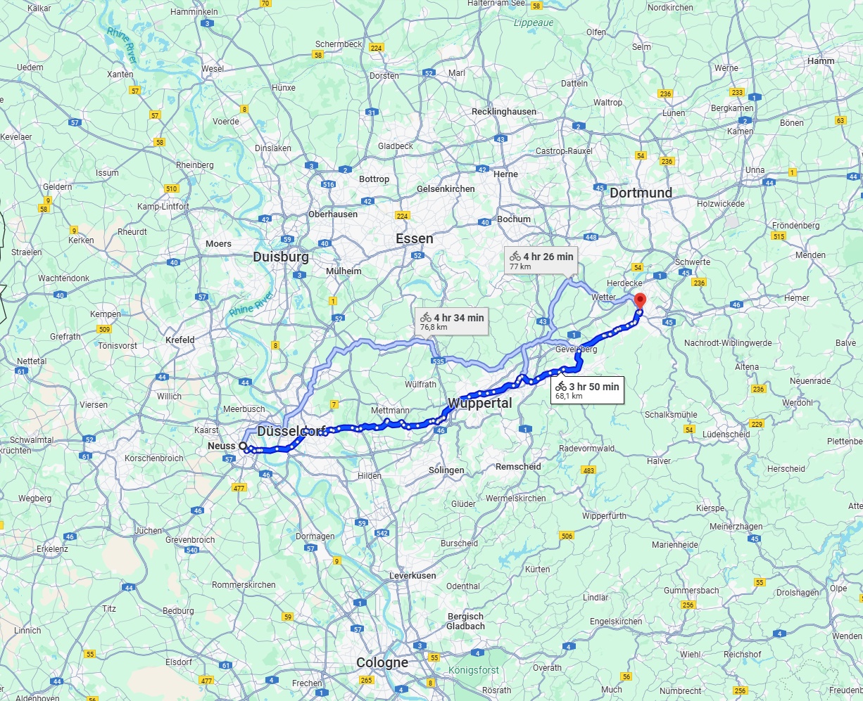 Anreise von Neuss Zu Hagen Über 