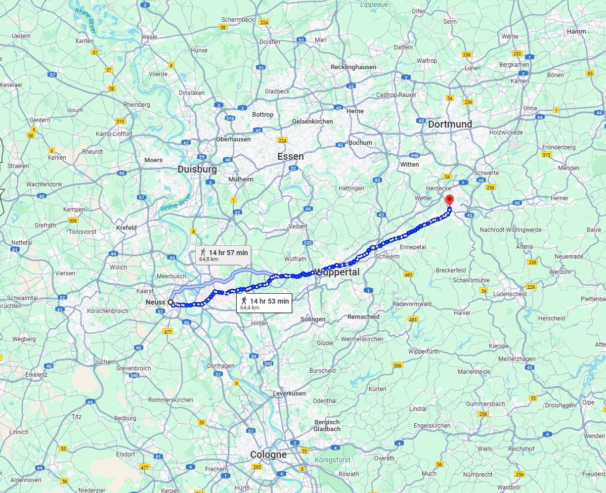 Anreise von Neuss Zu Hagen Über 