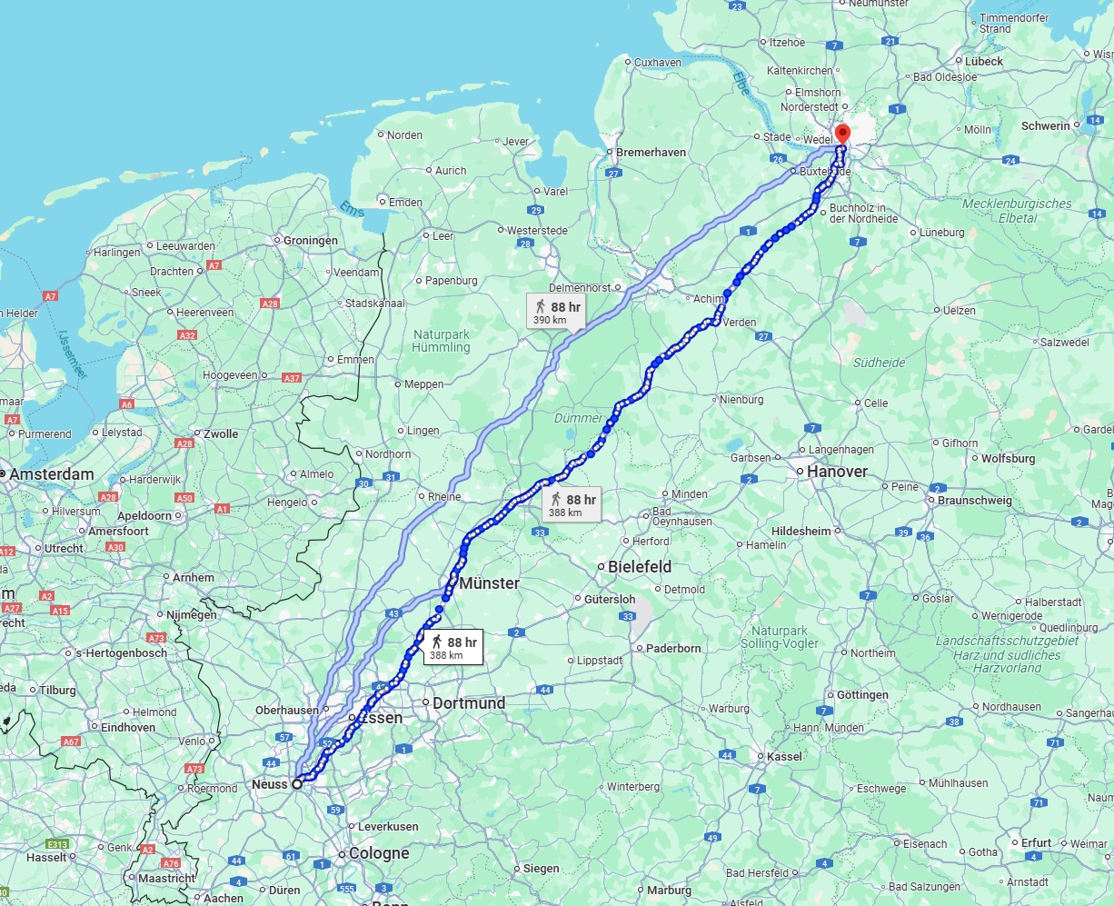 Anreise von Neuss Zu Hamburg Über 