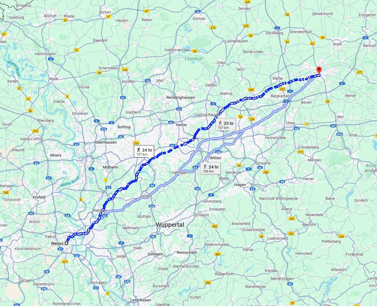 Anreise von Neuss Zu Hamm Über 