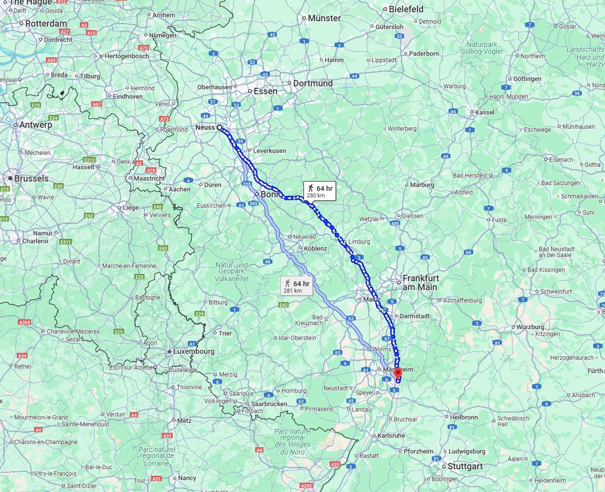 Anreise von Neuss Zu Heidelberg Über 