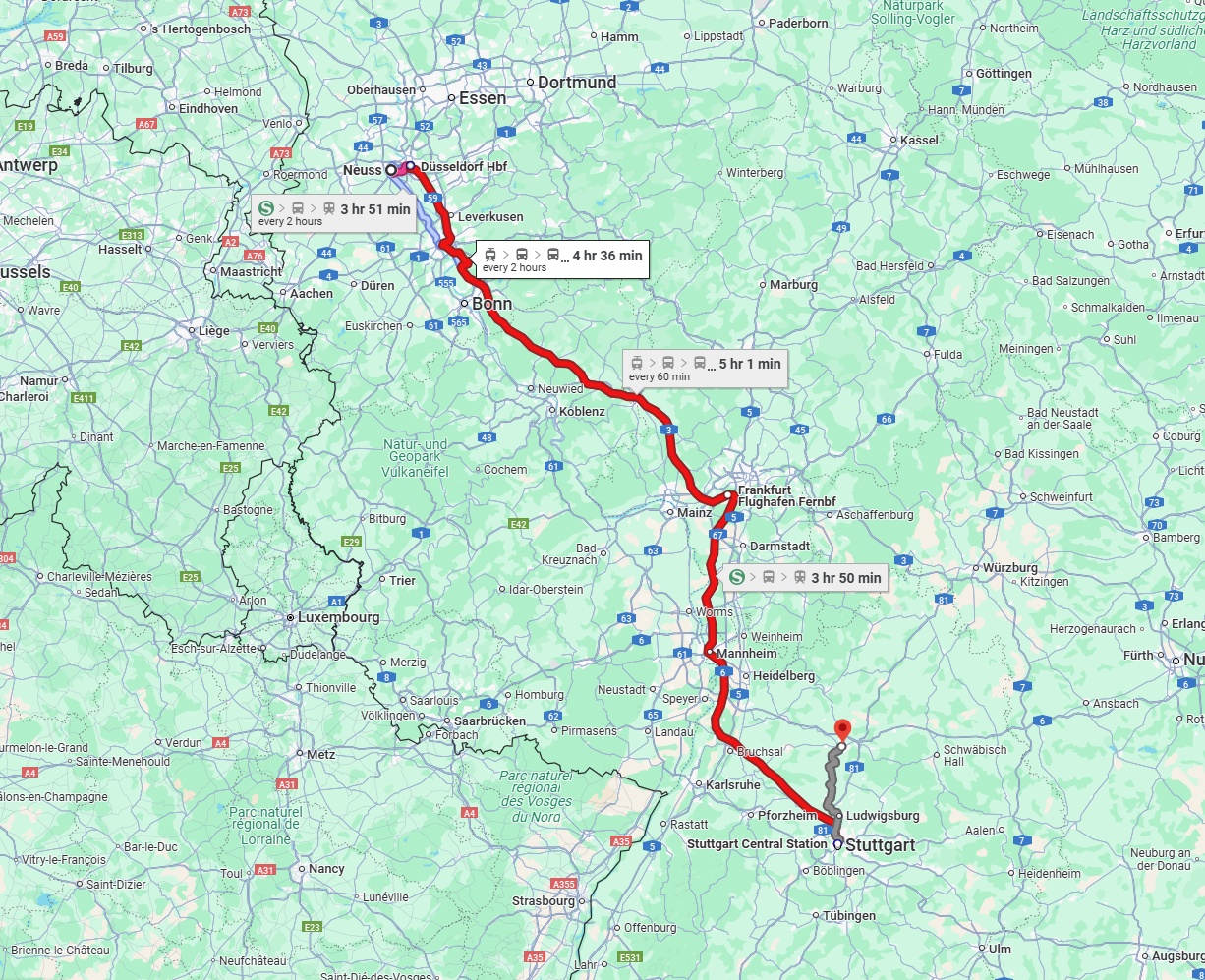 Anreise von Neuss Zu Heilbronn Über 