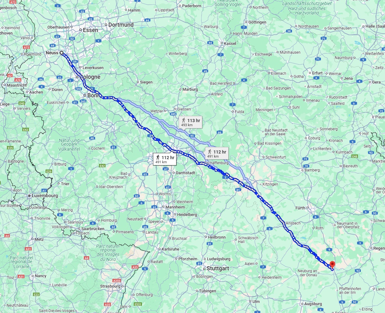 Anreise von Neuss Zu Ingolstadt Über 