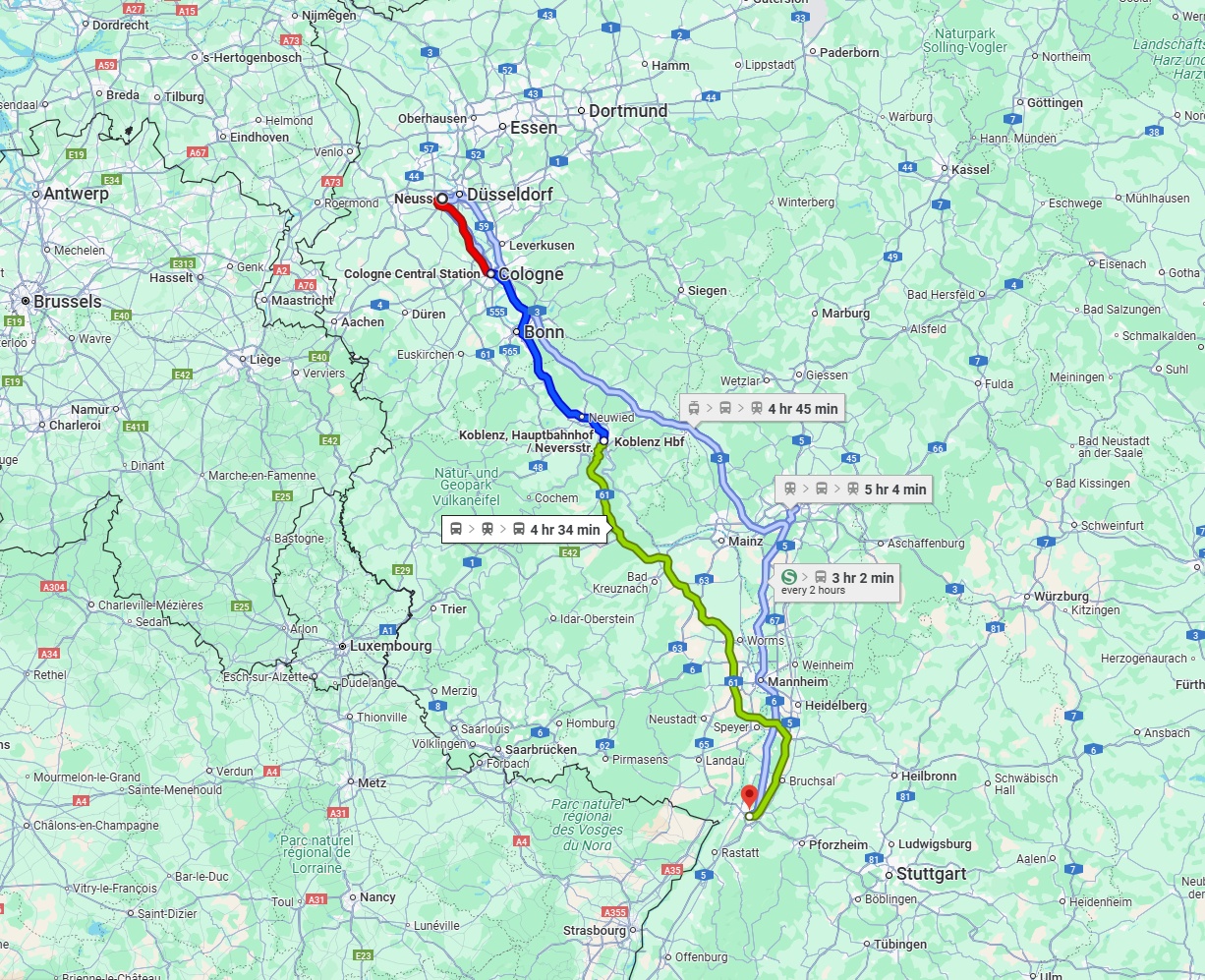 Anreise von Neuss Zu Karlsruhe Über 