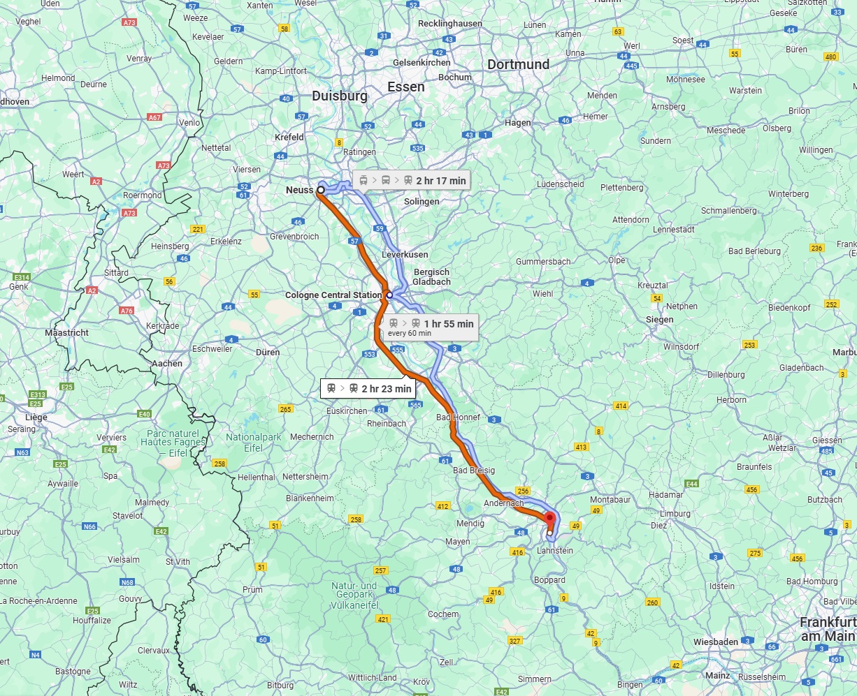 Anreise von Neuss Zu Koblenz Über 
