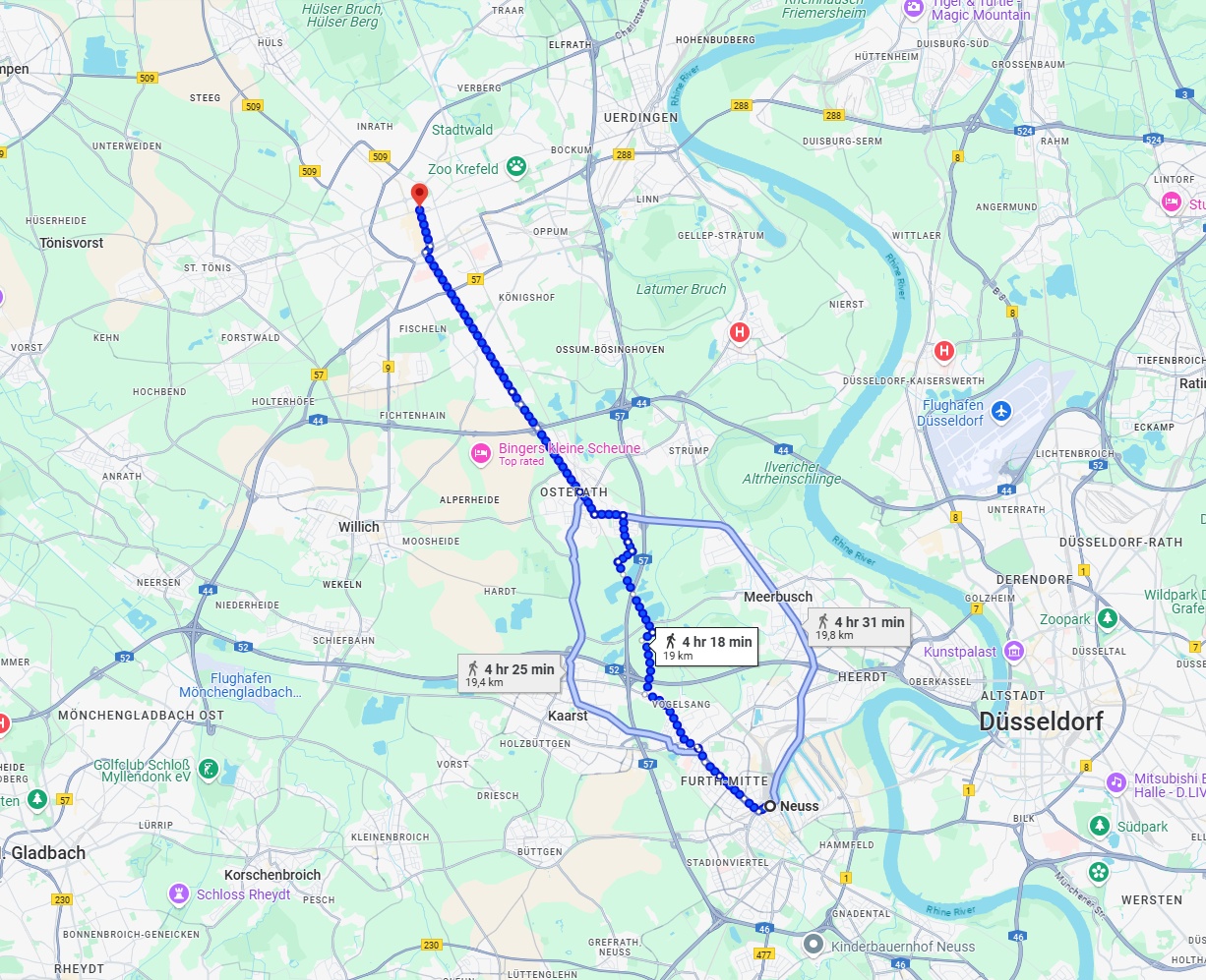 Anreise von Neuss Zu Krefeld Über 