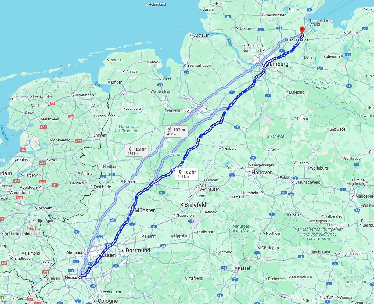 Anreise von Neuss Zu Lübeck Über 
