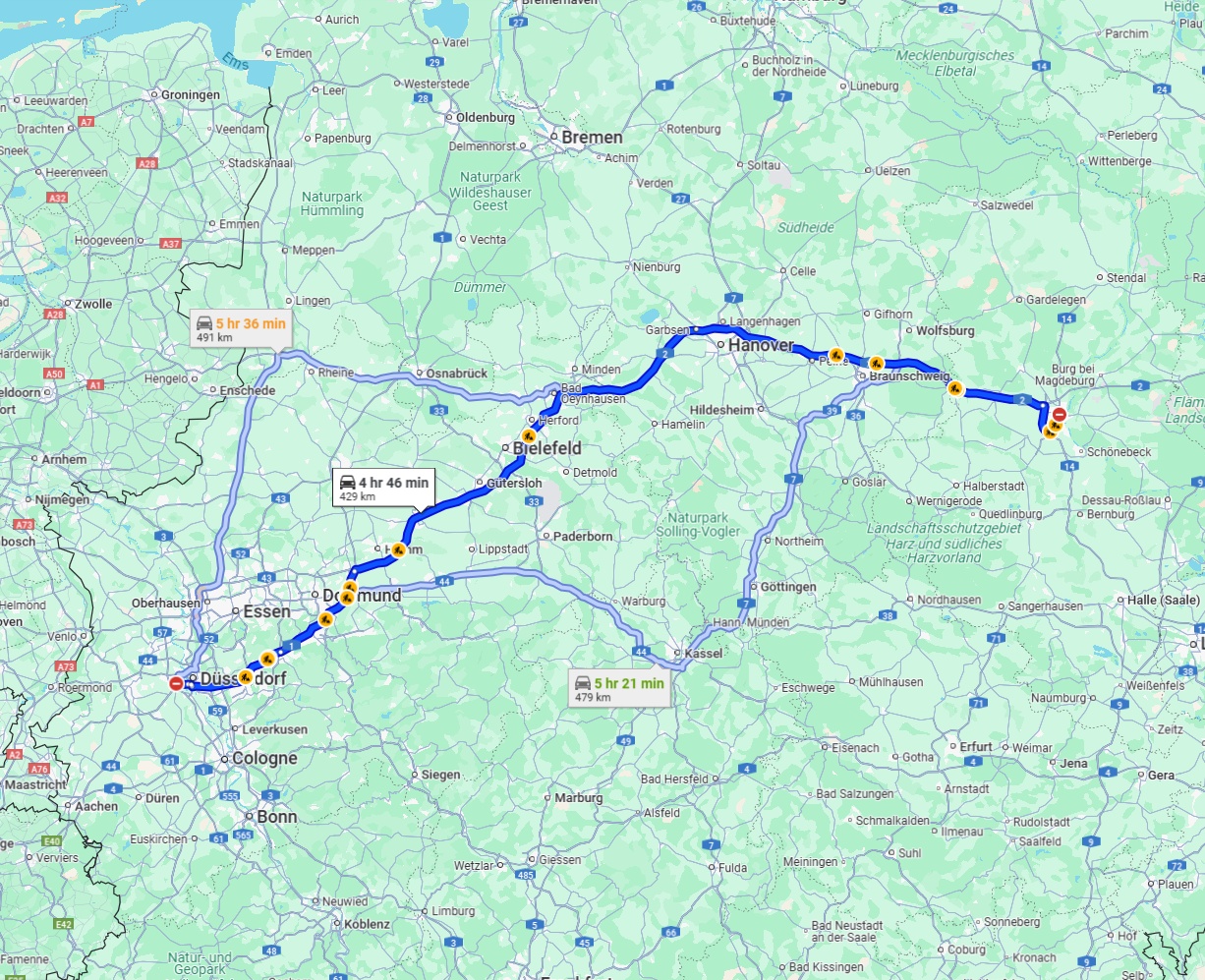 Anreise von Neuss Zu Magdeburg Über via A2