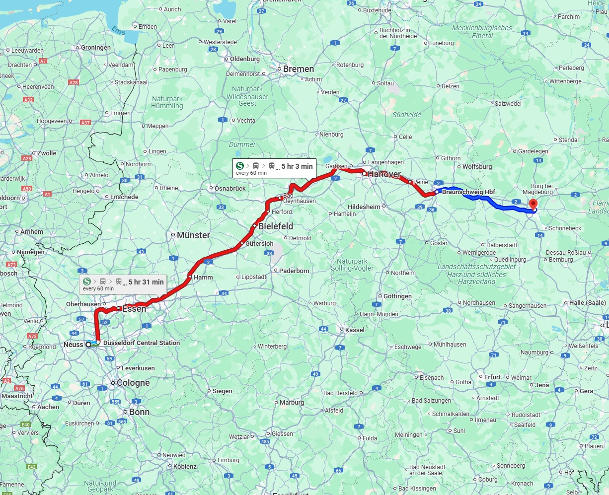 Anreise von Neuss Zu Magdeburg Über 