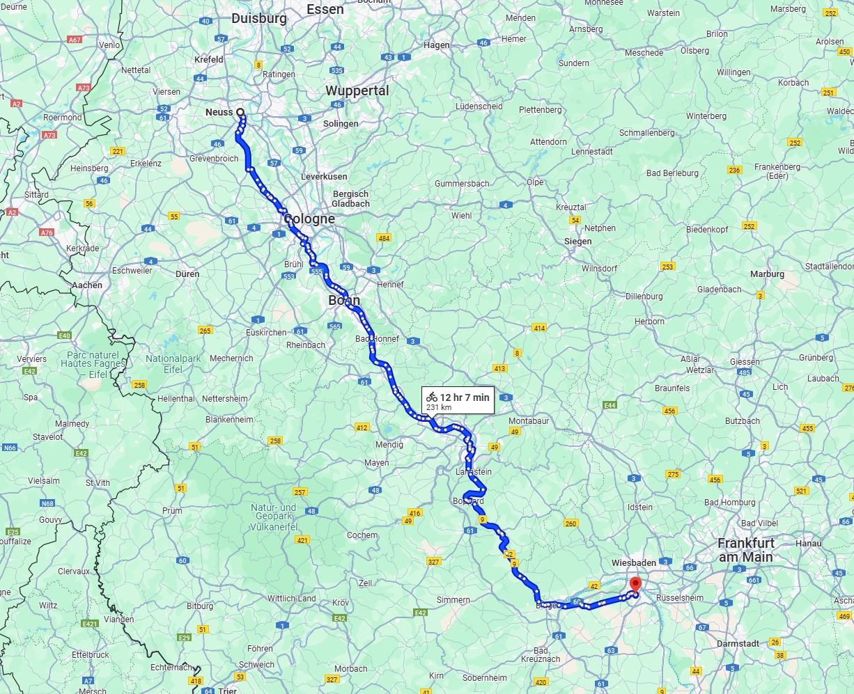 Anreise von Neuss Zu Mainz Über 