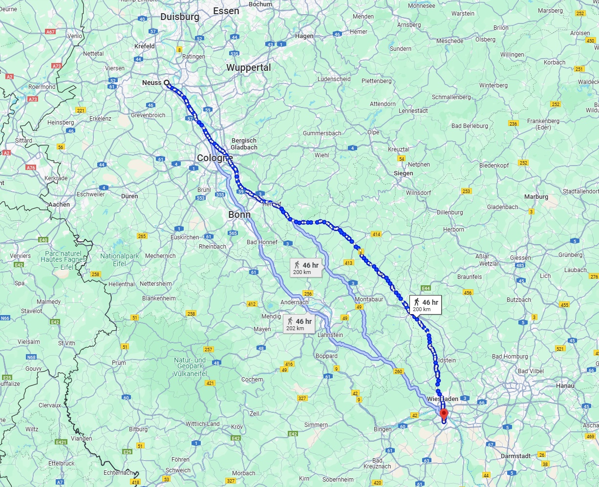 Anreise von Neuss Zu Mainz Über 
