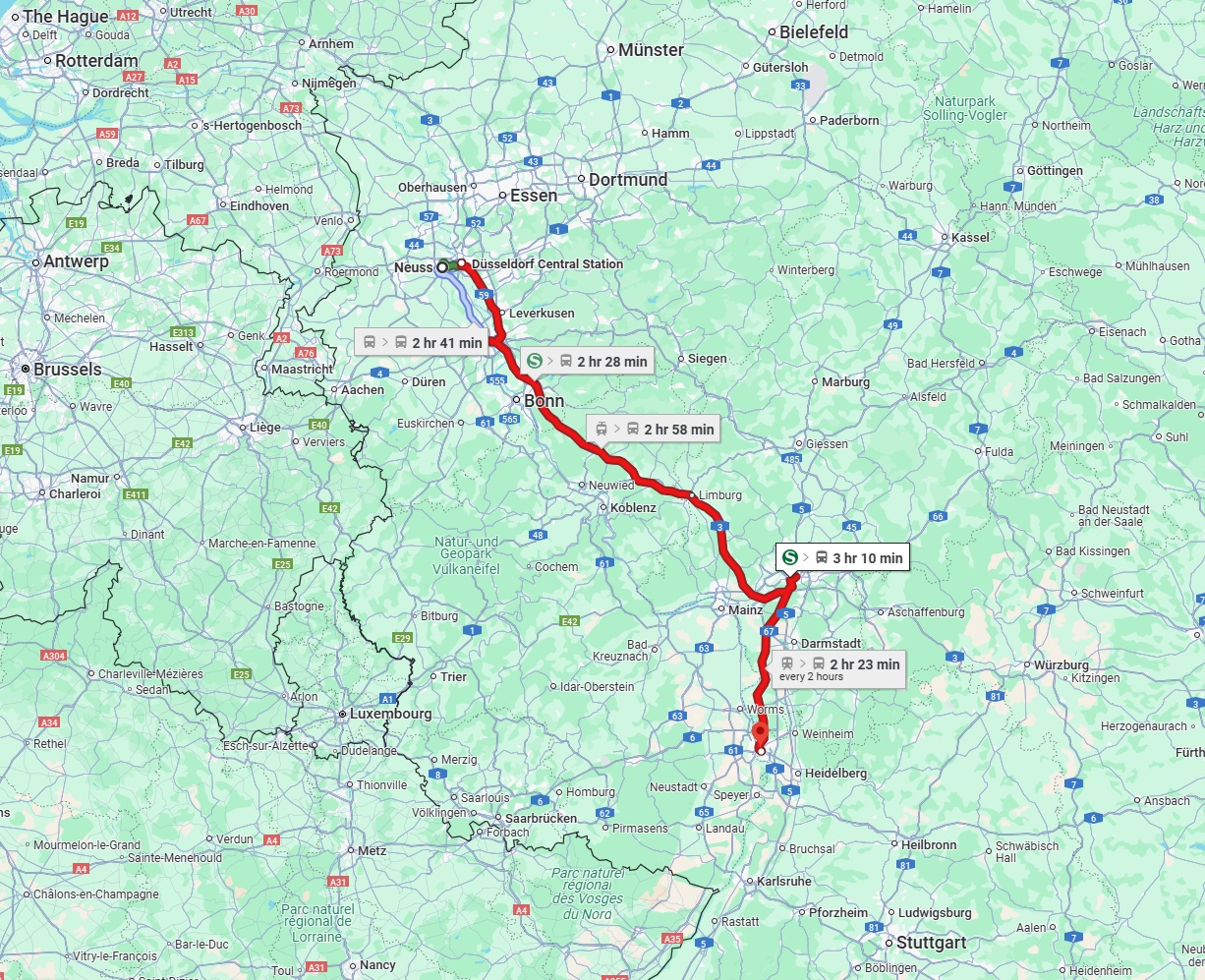 Anreise von Neuss Zu Mannheim Über 