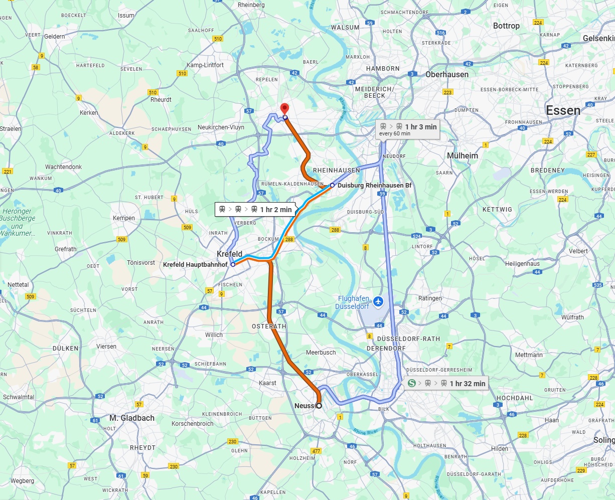 Anreise von Neuss Zu Moers Über 
