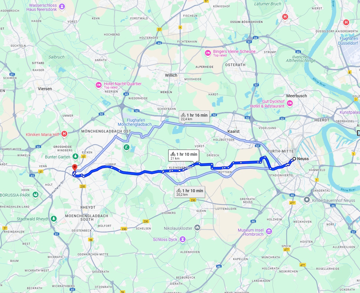 Anreise von Neuss Zu Mönchengladbach Über 