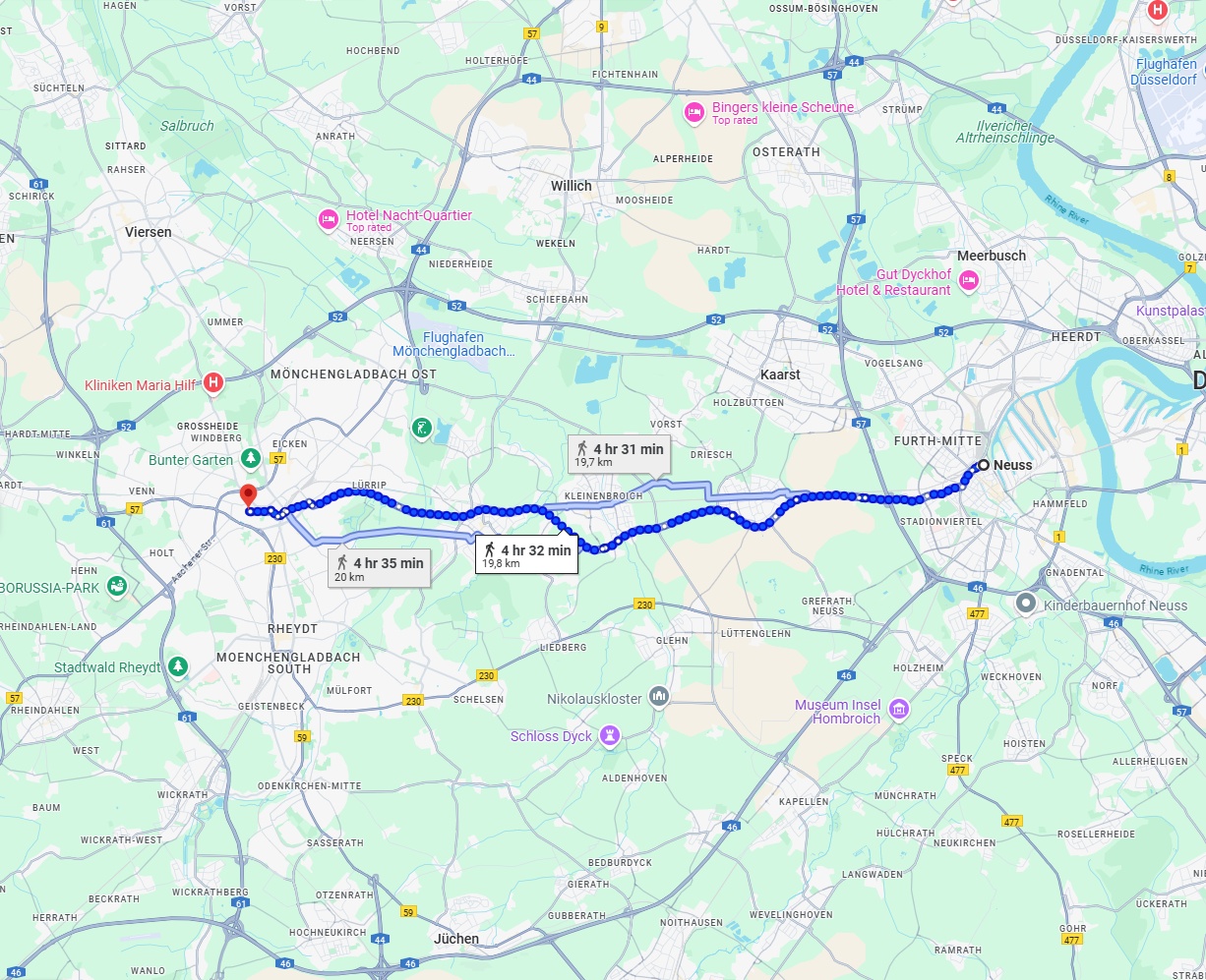 Anreise von Neuss Zu Mönchengladbach Über 