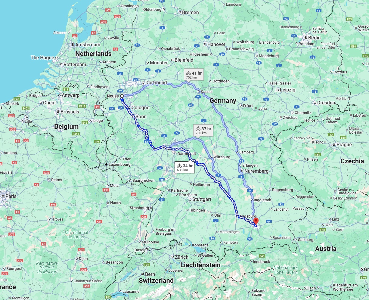 Anreise von Neuss Zu München Über 