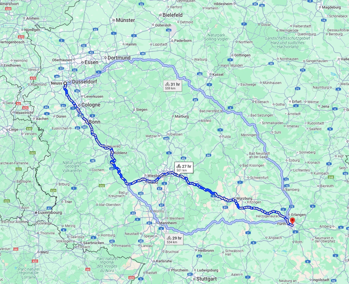 Anreise von Neuss Zu Nürnberg Über 