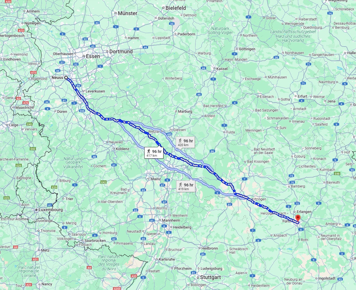 Anreise von Neuss Zu Nürnberg Über 