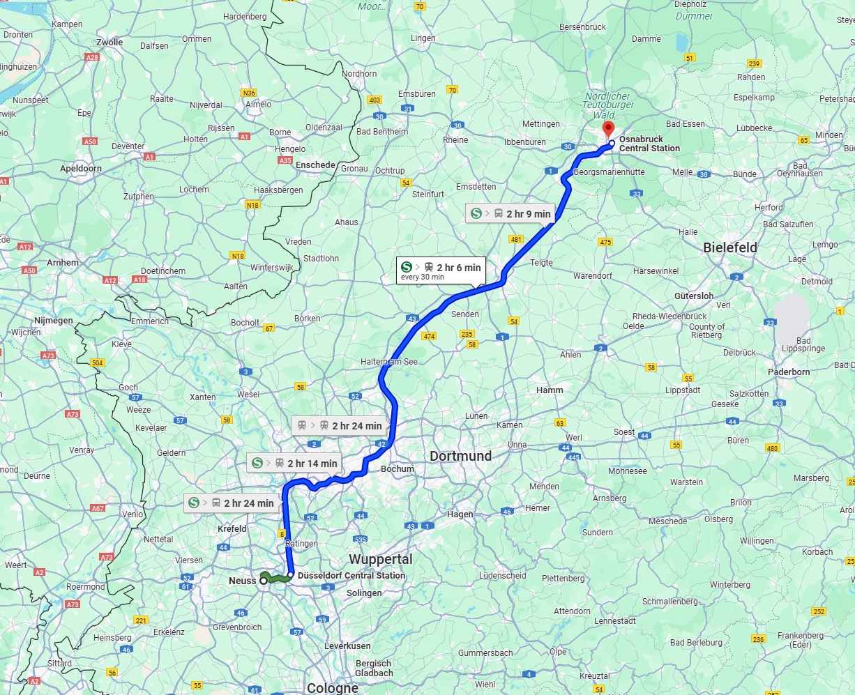 Anreise von Neuss Zu Osnabrück Über 