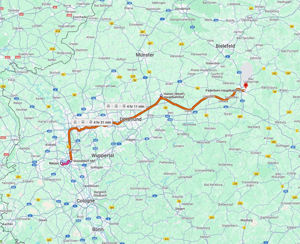 Anreise von Neuss Zu Paderborn Über 