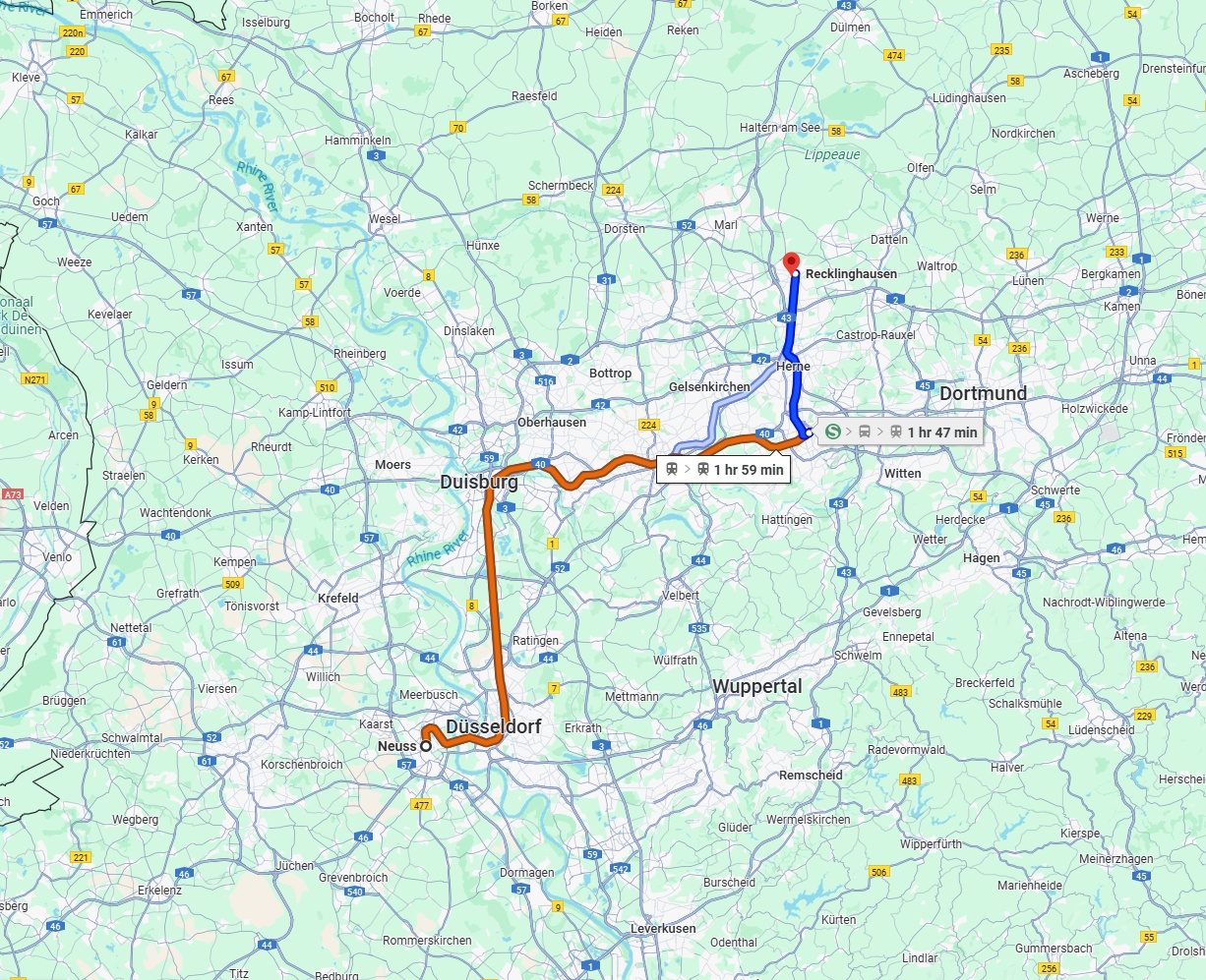 Anreise von Neuss Zu Recklinghausen Über 
