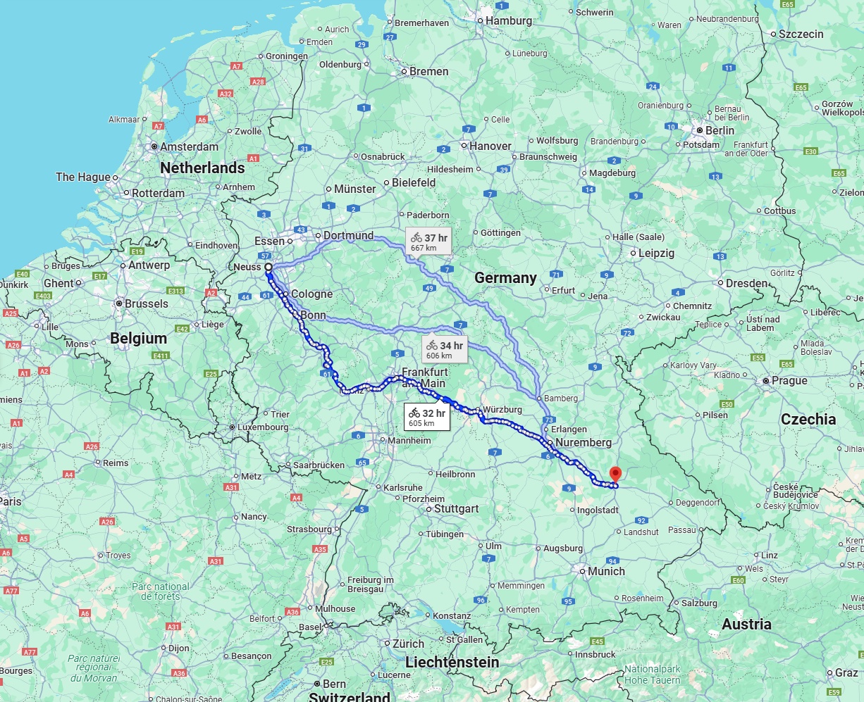 Anreise von Neuss Zu Regensburg Über 