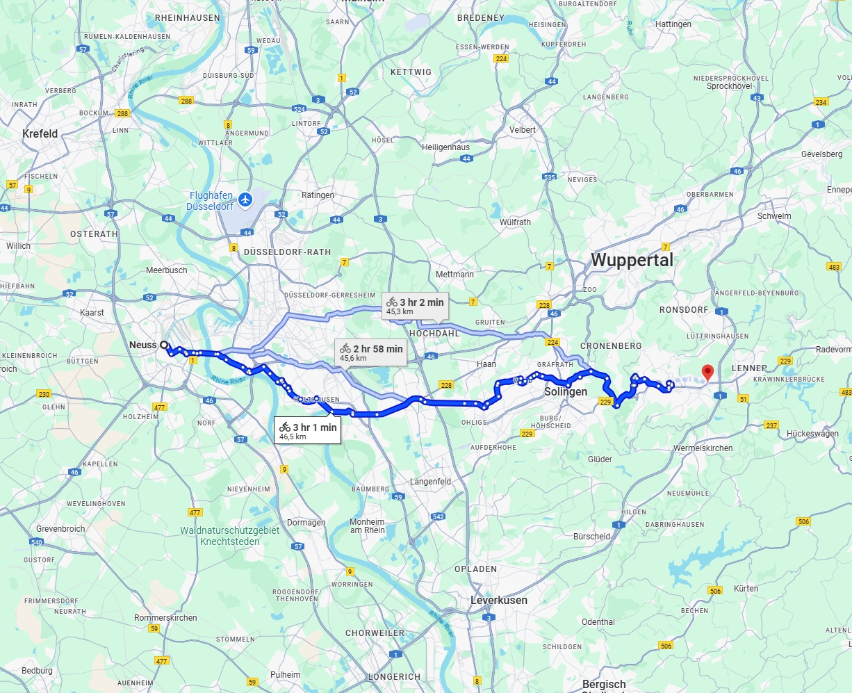 Anreise von Neuss Zu Remscheid Über 