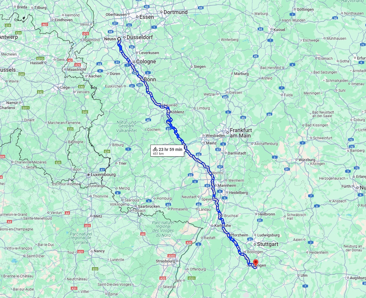 Anreise von Neuss Zu Reutlingen Über 
