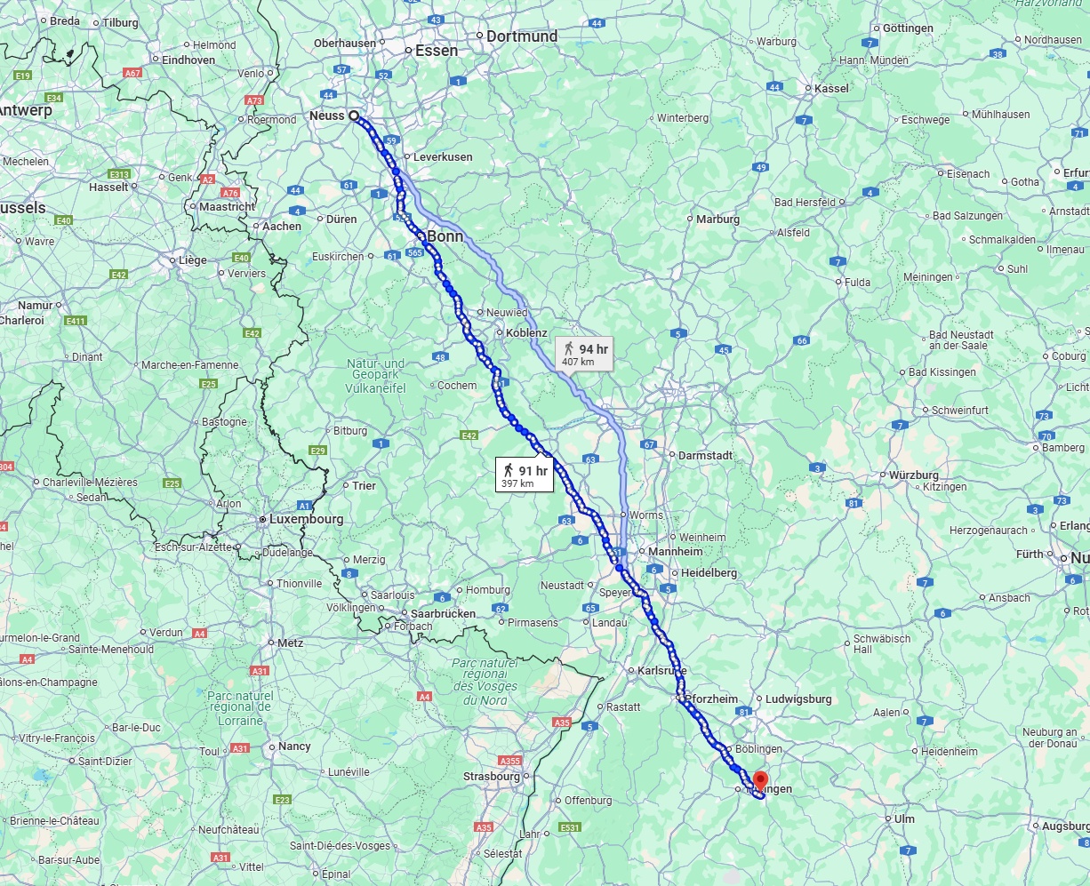 Anreise von Neuss Zu Reutlingen Über 