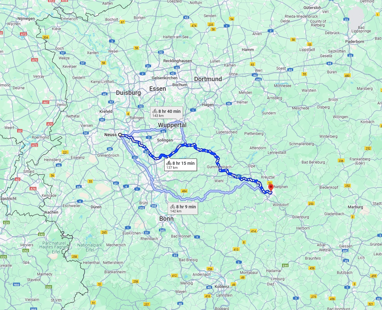 Anreise von Neuss Zu Siegen Über 