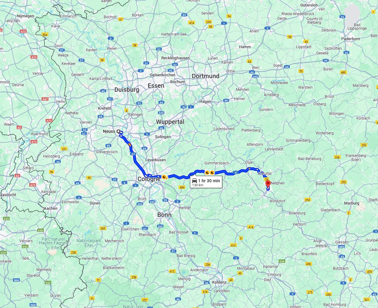 Anreise von Neuss Zu Siegen Über via A4