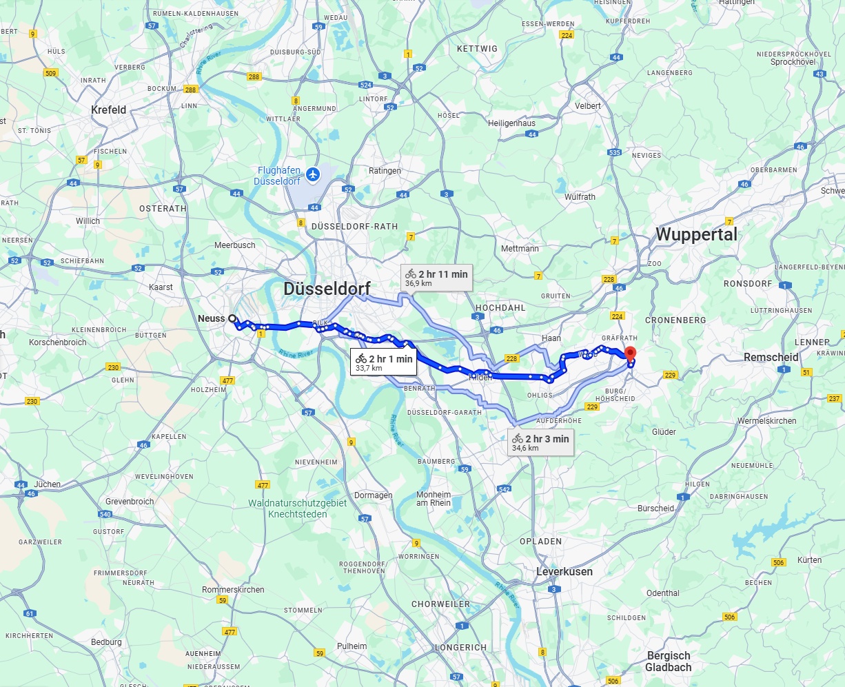 Anreise von Neuss Zu Solingen Über 