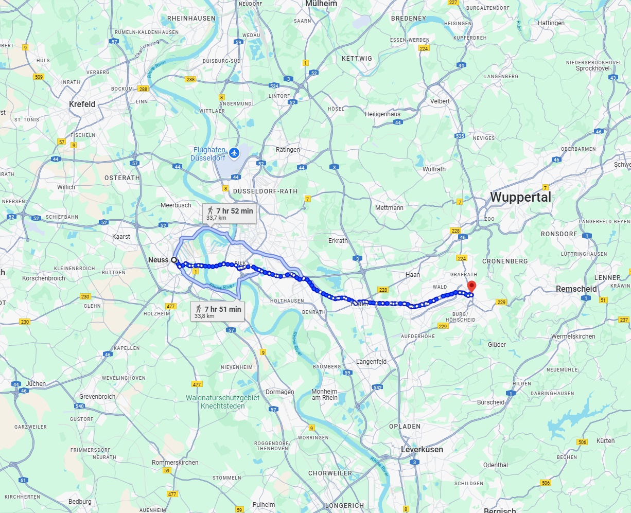 Anreise von Neuss Zu Solingen Über 