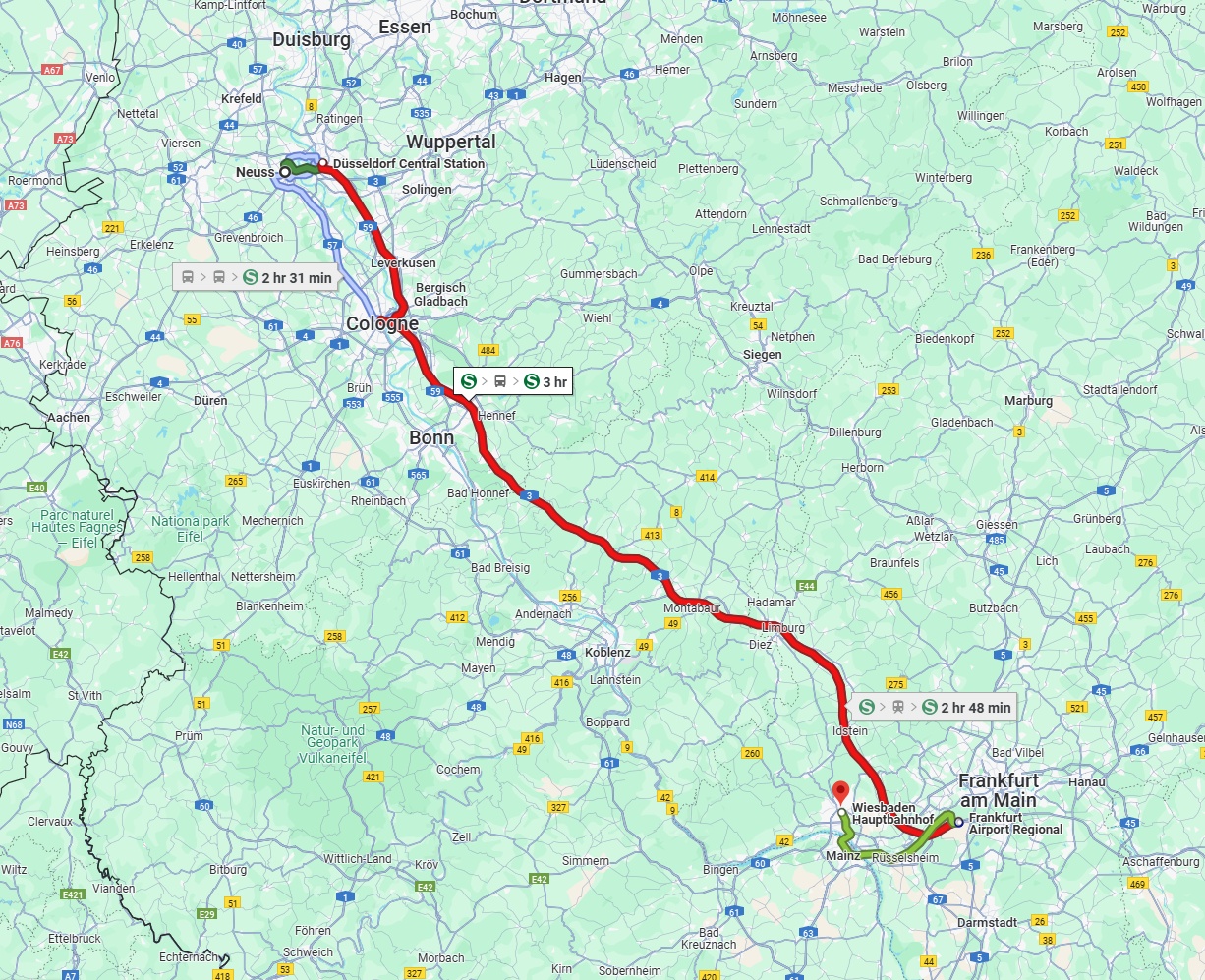 Anreise von Neuss Zu Wiesbaden Über 