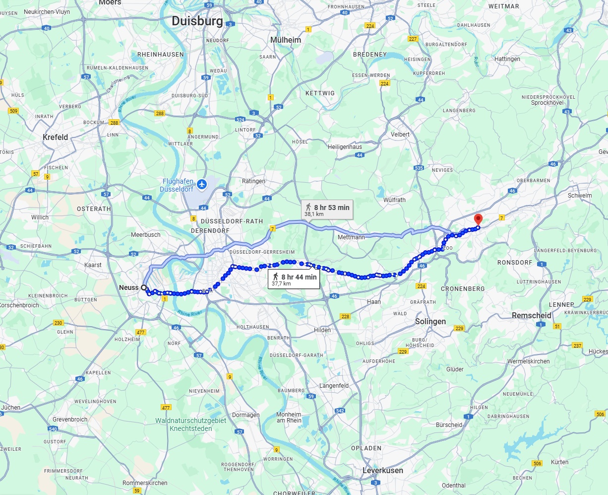 Anreise von Neuss Zu Wuppertal Über 