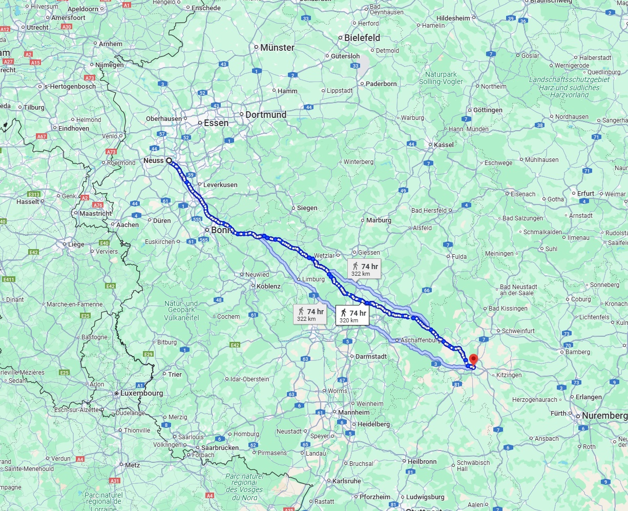 Anreise von Neuss Zu Würzburg Über 