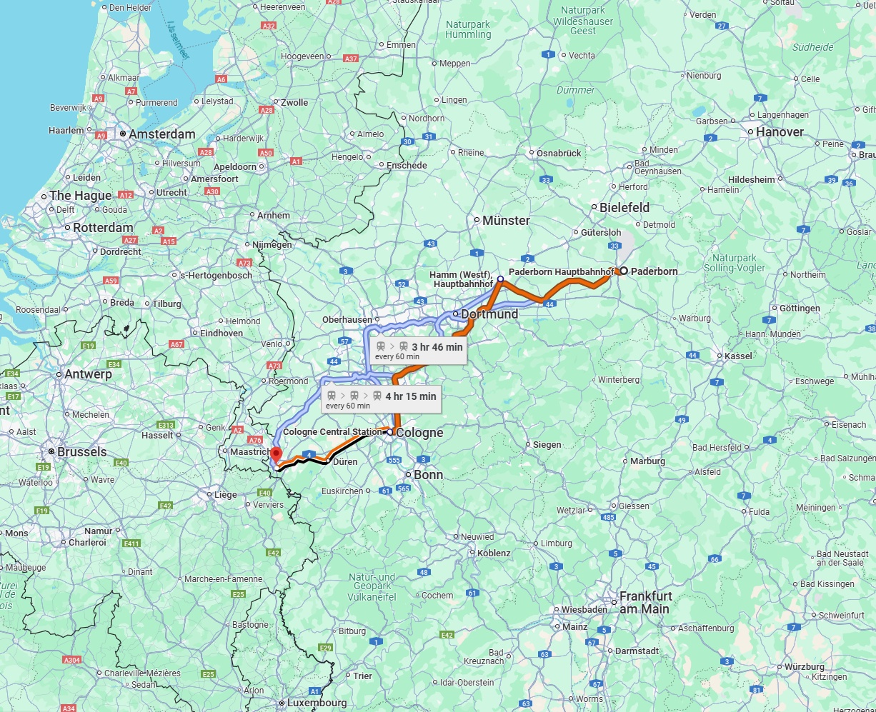Anreise von Paderborn Zu Aachen Über 