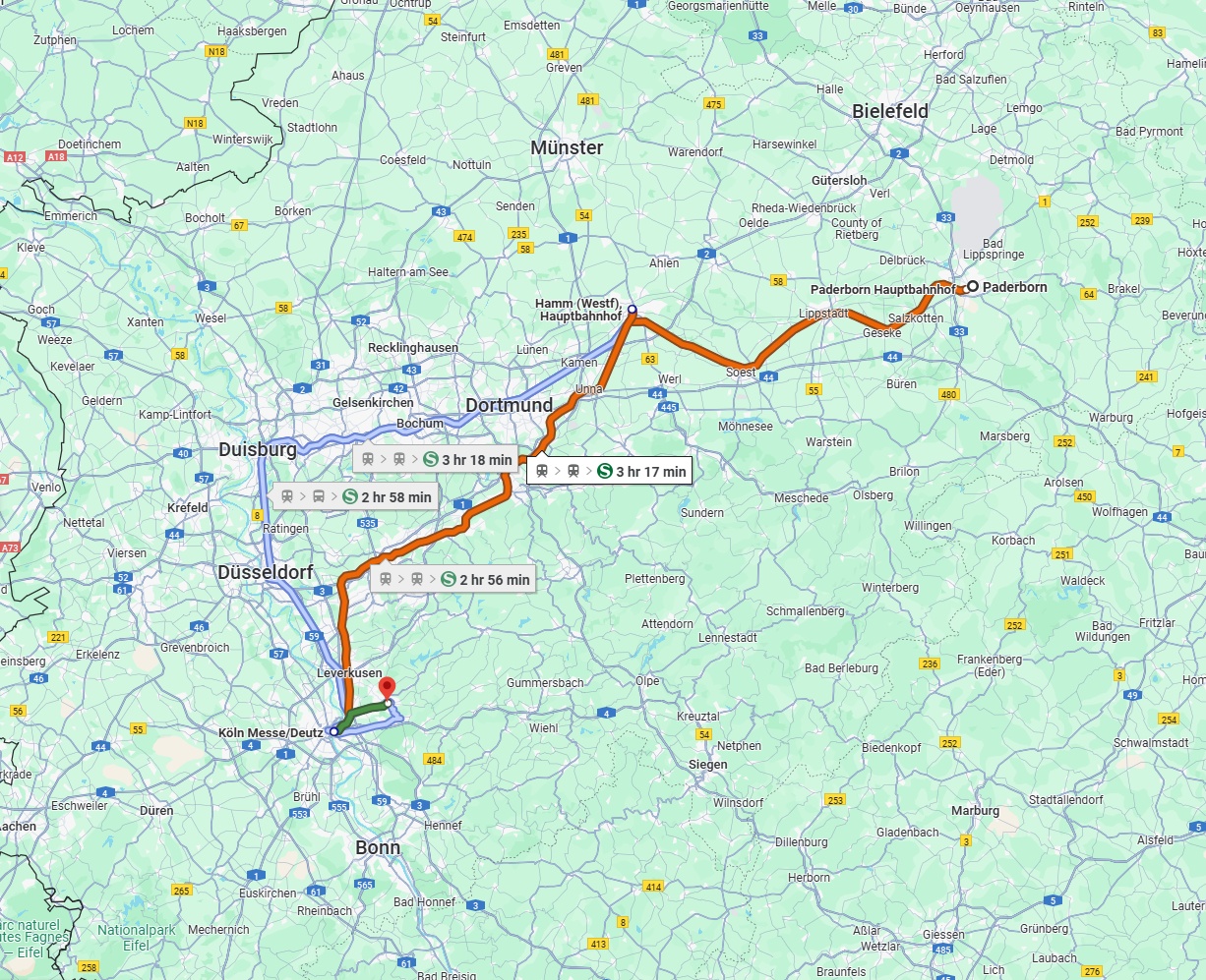 Anreise von Paderborn Zu Bergisch Gladbach Über 