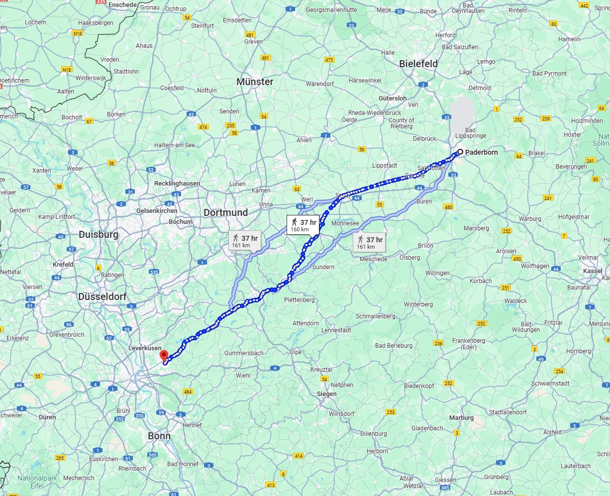 Anreise von Paderborn Zu Bergisch Gladbach Über 