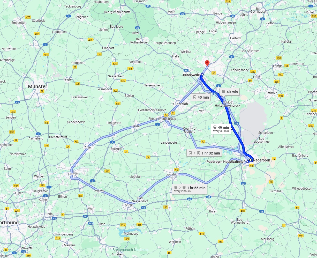 Anreise von Paderborn Zu Bielefeld Über 