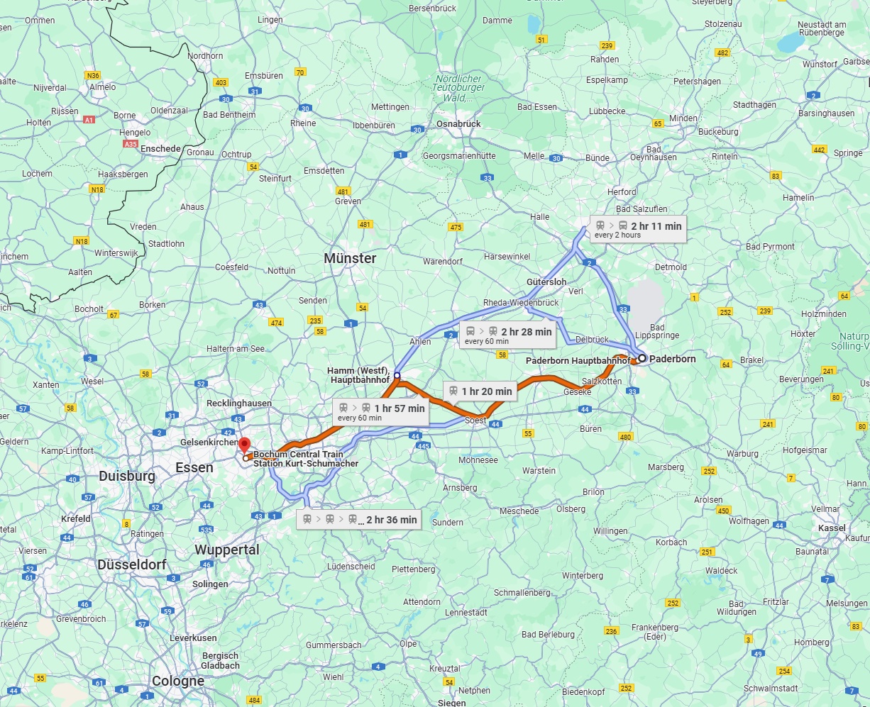 Anreise von Paderborn Zu Bochum Über 