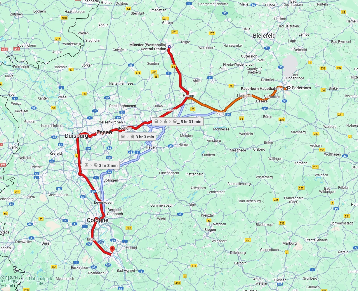 Anreise von Paderborn Zu Bonn Über 