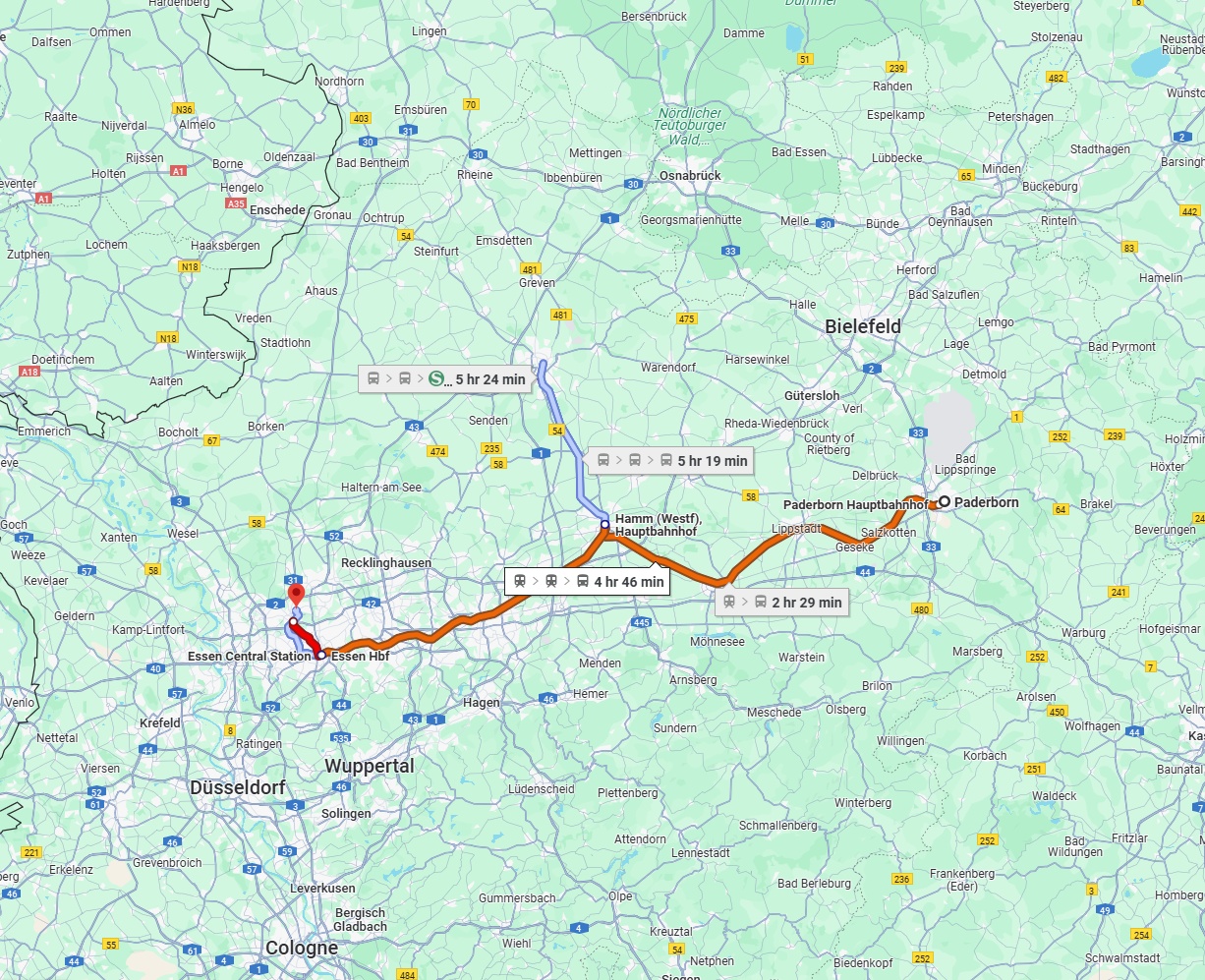 Anreise von Paderborn Zu Bottrop Über 