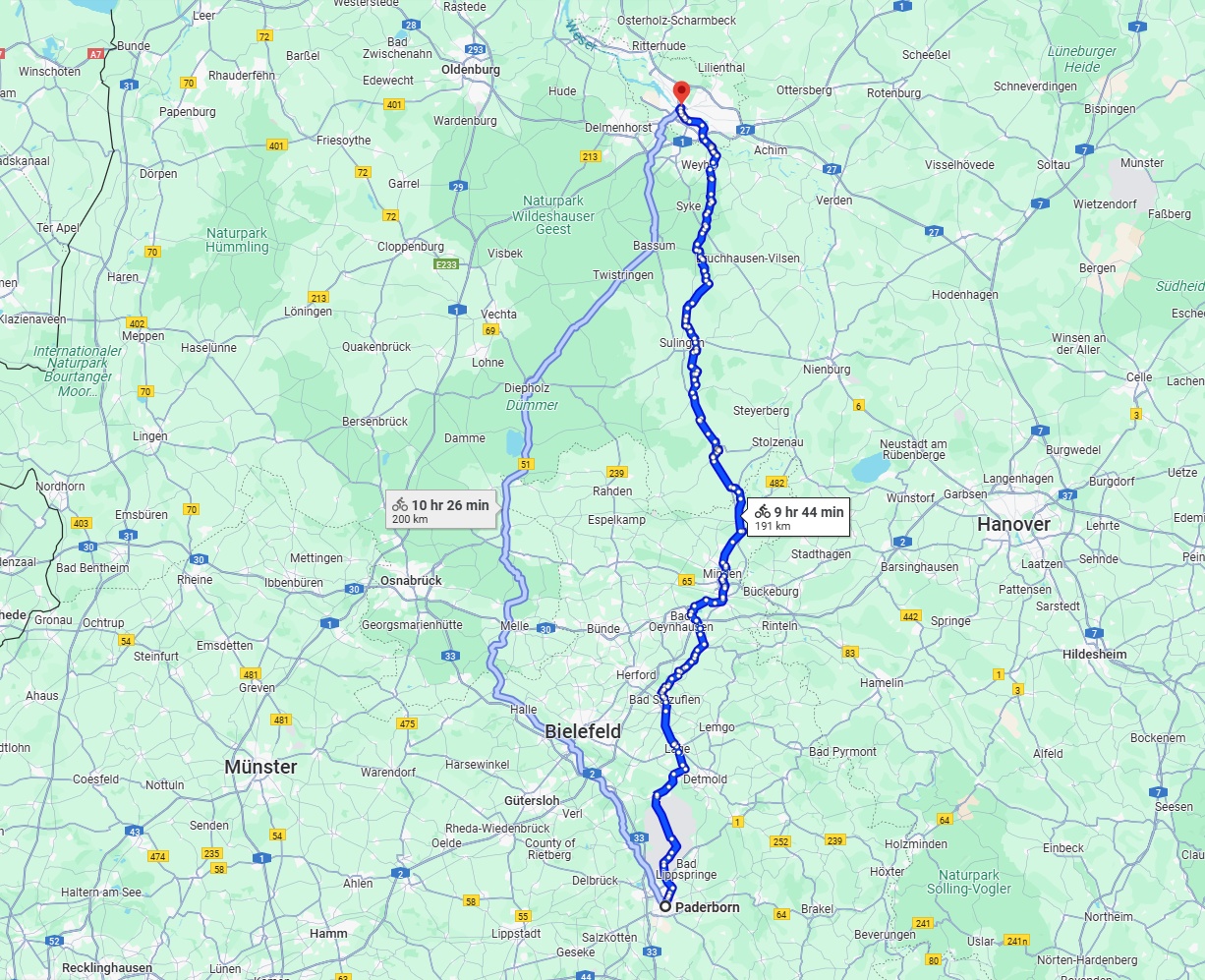 Anreise von Paderborn Zu Bremen Über 