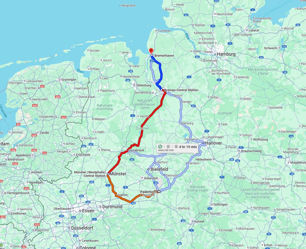 Anreise von Paderborn Zu Bremerhaven Über 