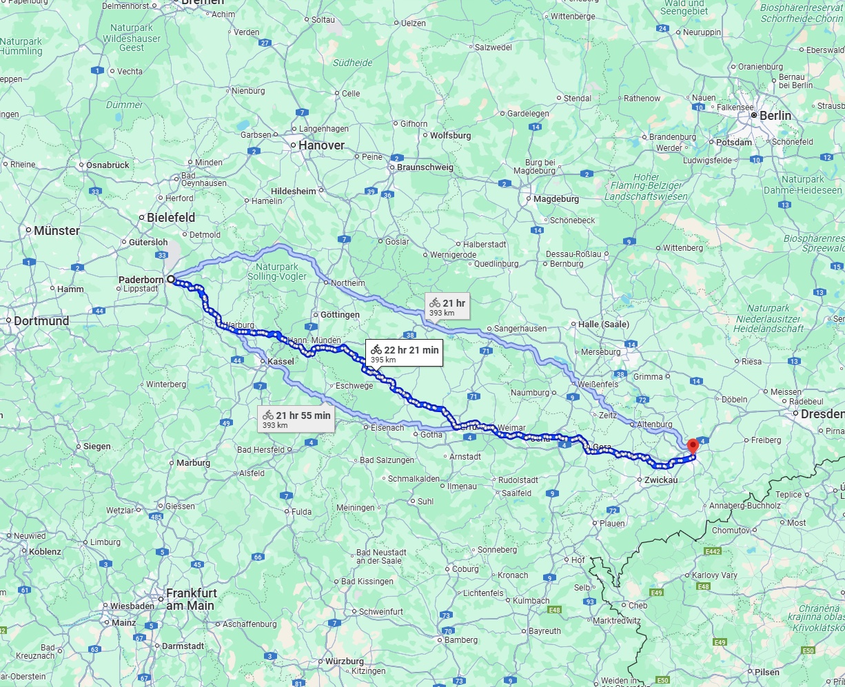 Anreise von Paderborn Zu Chemnitz Über 
