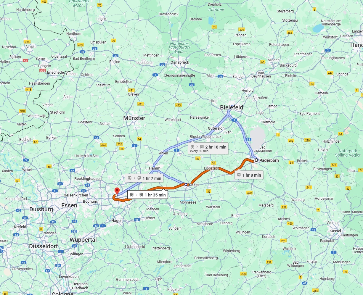 Anreise von Paderborn Zu Dortmund Über 