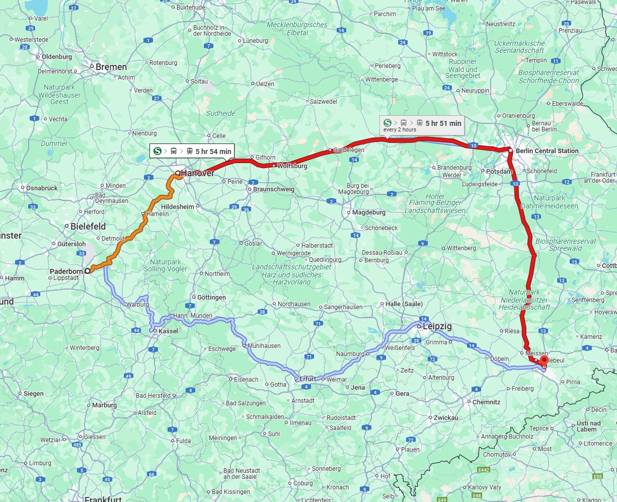 Anreise von Paderborn Zu Dresden Über 